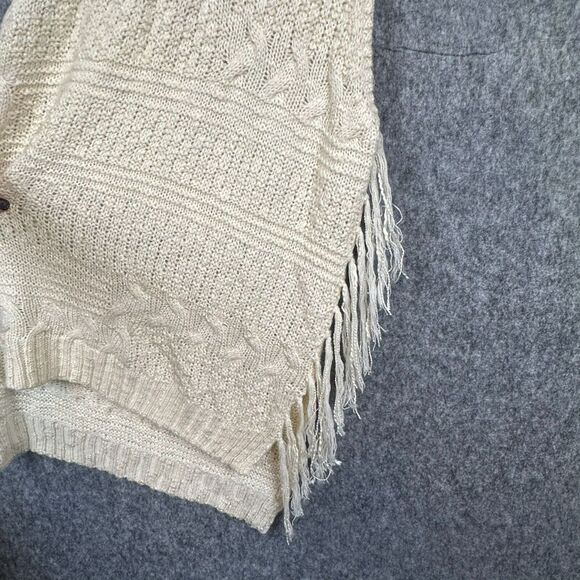 She+Sky Sweater Womens S Sleeveless Chunky‎ Knit Western Boho Fringe Mock Neck - Picture 4 of 12